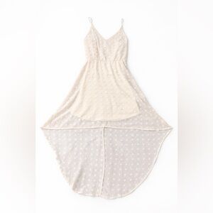 Charlotte Russe Black High-Low Polka Dot Flowy Dress Size S